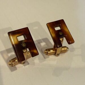 Vintage Brown Bakelite Cufflinks